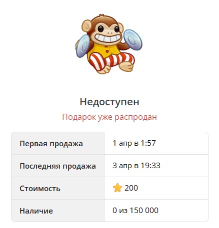 Коллекция NFT подарков Jolly Chimp в Telegram
