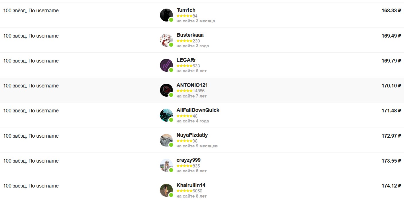 Покупка звёзд через магазины цифровых товаров