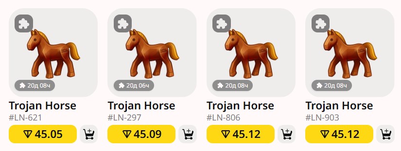 Цены на Trojan Horse на OTC маркетах