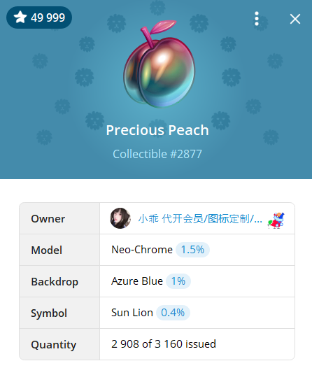 Коллекция NFT подарков Precious Peach в Telegram